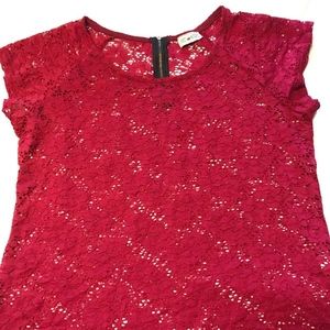 NWT Free Kisses Floral Knit Lace top Zipper Back